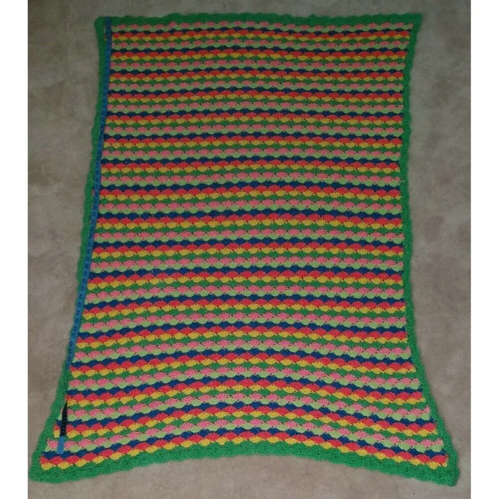 VTG Handmade Knit Blanket 45